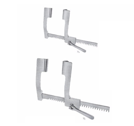 Cooley Rib Retractors, Aluminum Arms & Blades, Adult, Spread: 7" (17.5 Cm), Arm Length: 4 1/4" (11.0 Cm), Blades: 1 3/8" X 1 3/8" Deep (3.5 Cm X 3.5 Cm)
